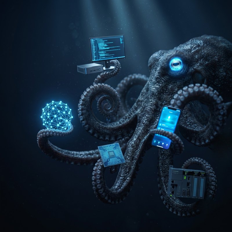 Oktopus, das Markenmotiv von OH.center